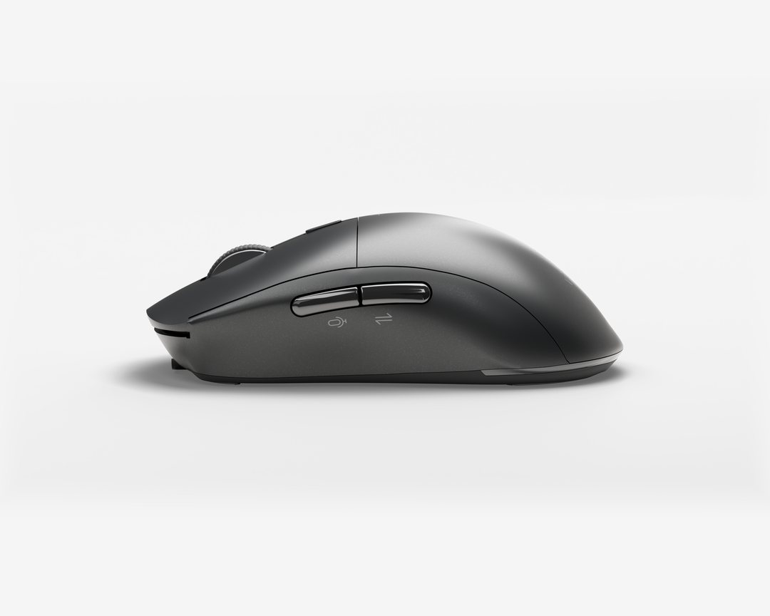 Jethro in black, from the left side, with the Mic key and the Translate key